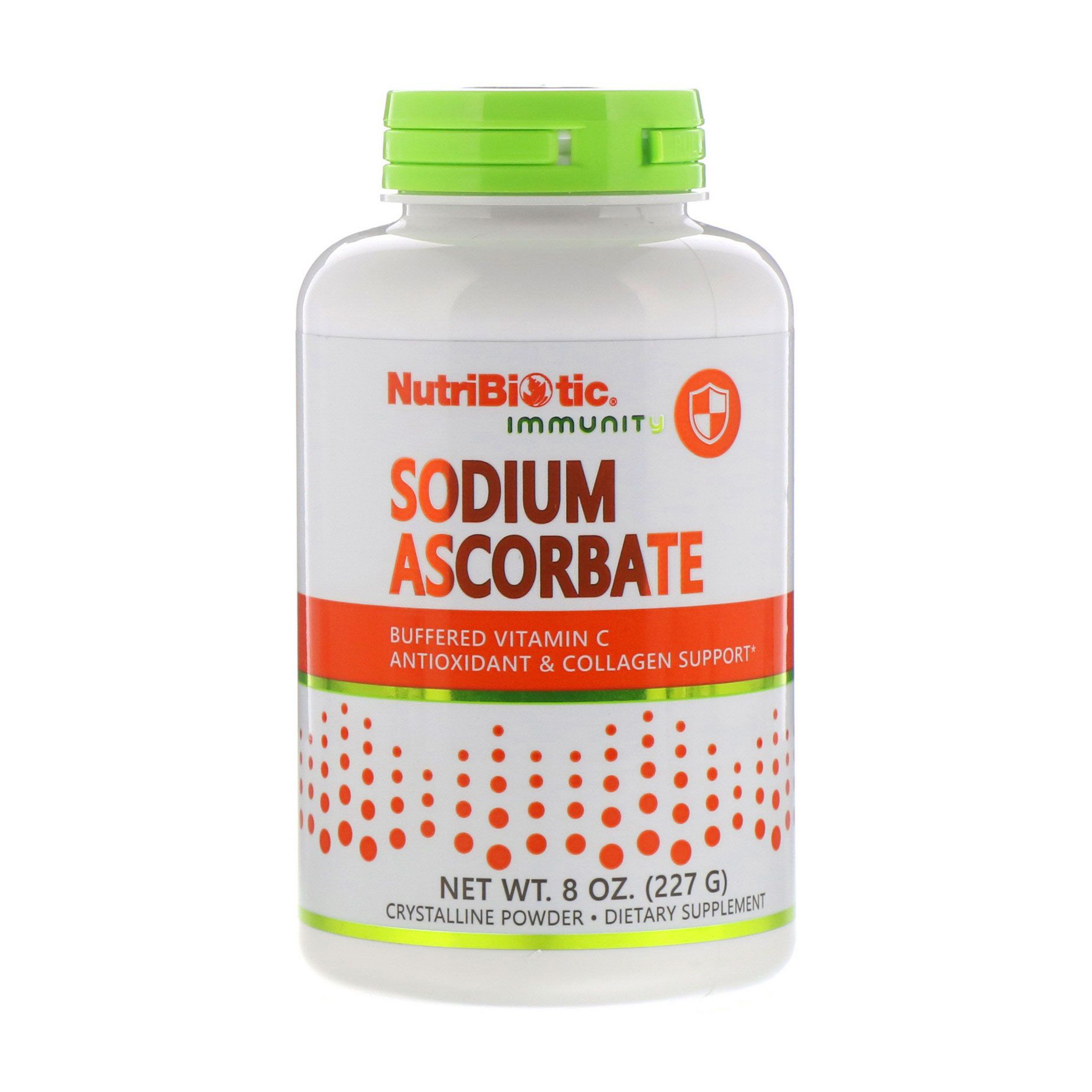 Аскорбат натрію NutriBiotic Immunity Sodium Ascorbate в порошку, 227 г