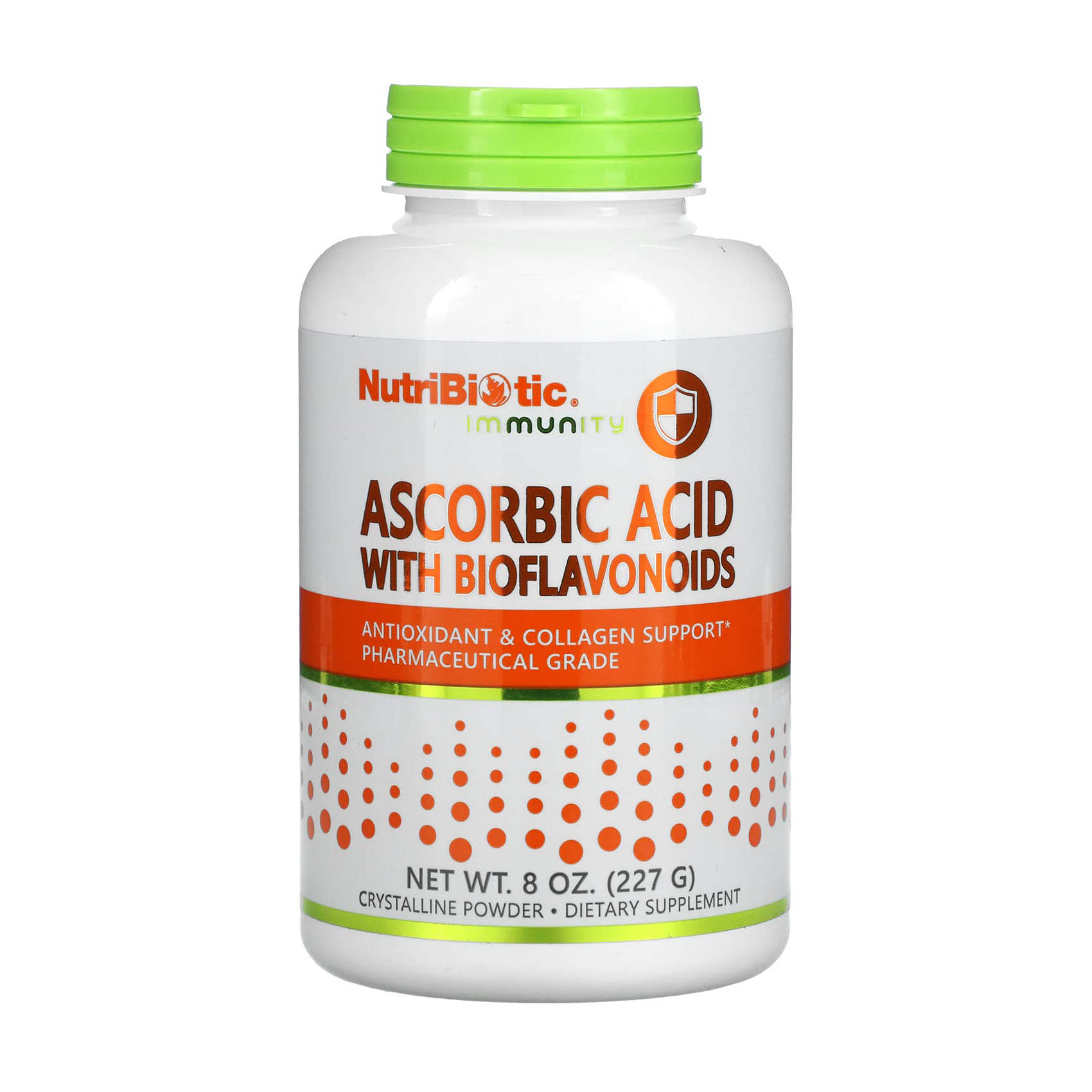 Аскорбінова кислота NutriBiotic Ascorbic Acid з біофлавоноїдами в порошку, 227 г